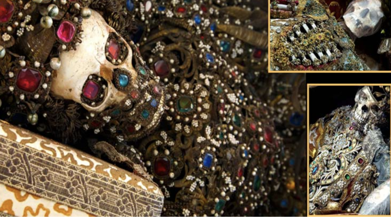 the rich apciept skeletop which was wrapped with extremely valuable jewels was found 1